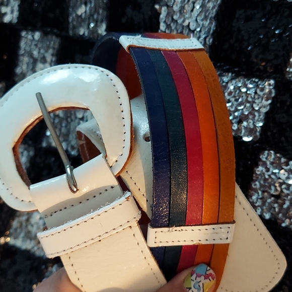 Rainbow Stripe Belt - Picture 1 of 5